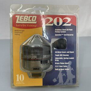 Vintage Zebco 202 Freshwater SpinCast Fishing Reel Stainless Steel